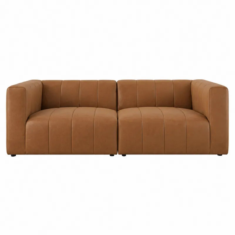 Br?zowa modu?owa sofa dwuosobow