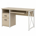 Biurko komputerowe z p?yty wi¨®rowej i metalu, 120x55x76 cm, d?b j