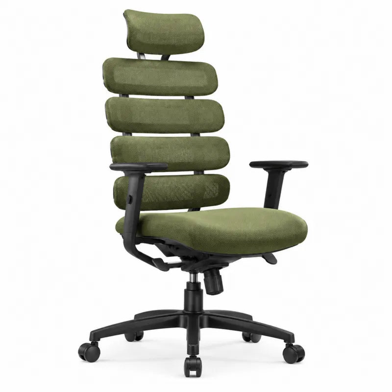 Krzes?o biurowe ergonomiczne zielone z tkaniny po