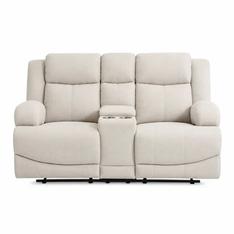 Dwuosobowa sofa materia? poliester be?owy z uchwytam