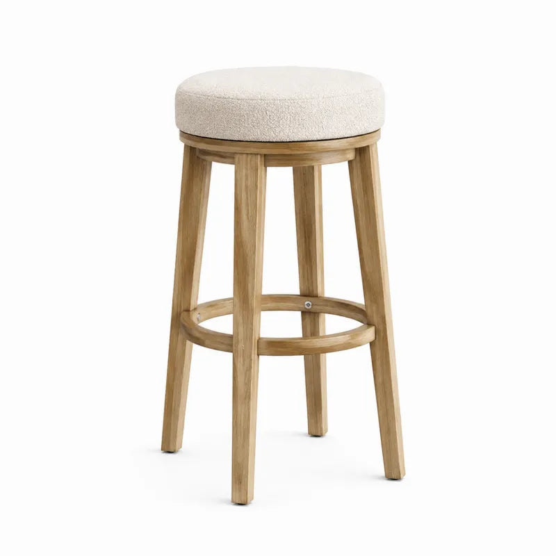 Hoker barowy tkanina bawe?niana be?owa drewno d?