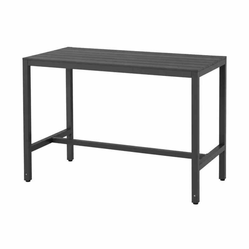 St¨®? ogrodowy prostok?tny metalowy czarny 15