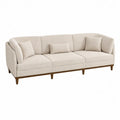 Sofa modu?owa z tkaniny boucl¨¦ z drewnianymi nog