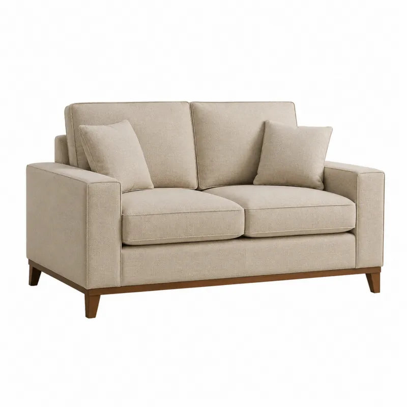 Be?owa dwuosobowa sofa z tkan
