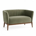 Sofa dwuosobowa zielona welwetowa z drew